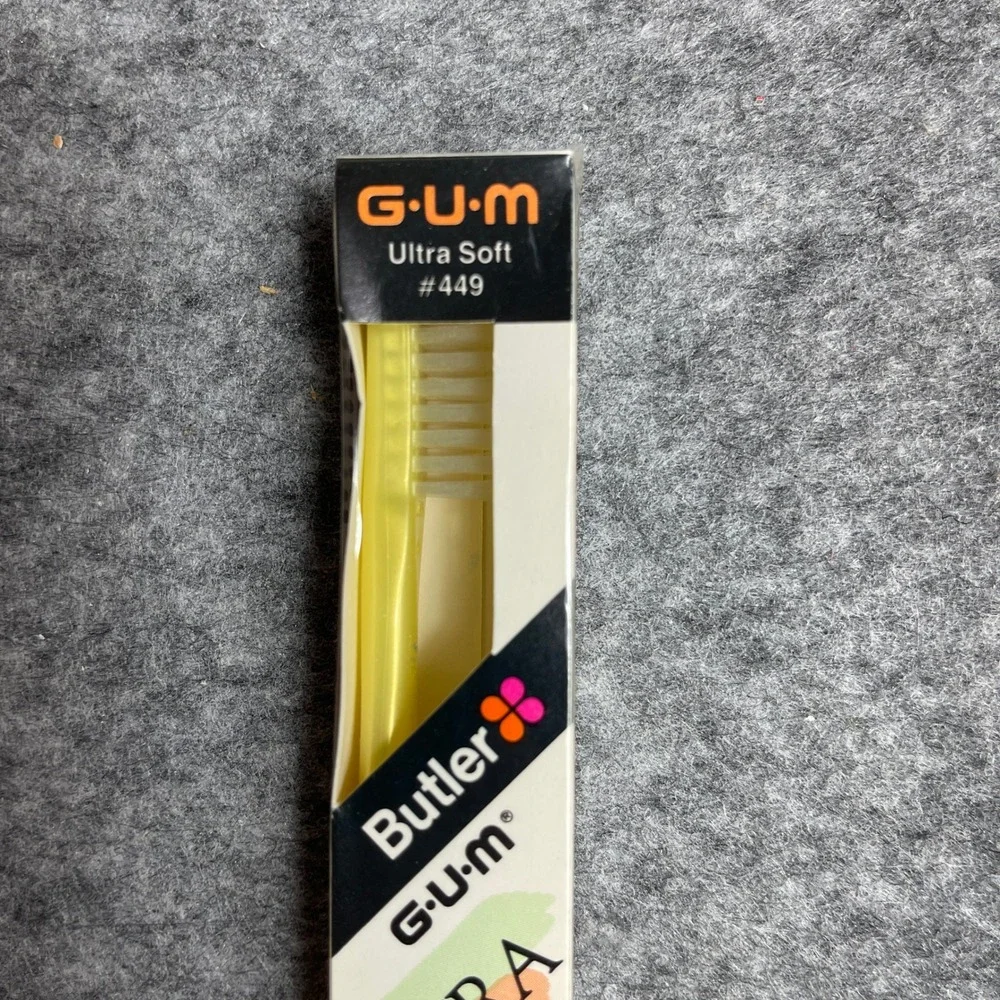 VTG Butler GUM 449 Adult Compact Ultra Soft Toothbrush Designer Colors USA Lot 3